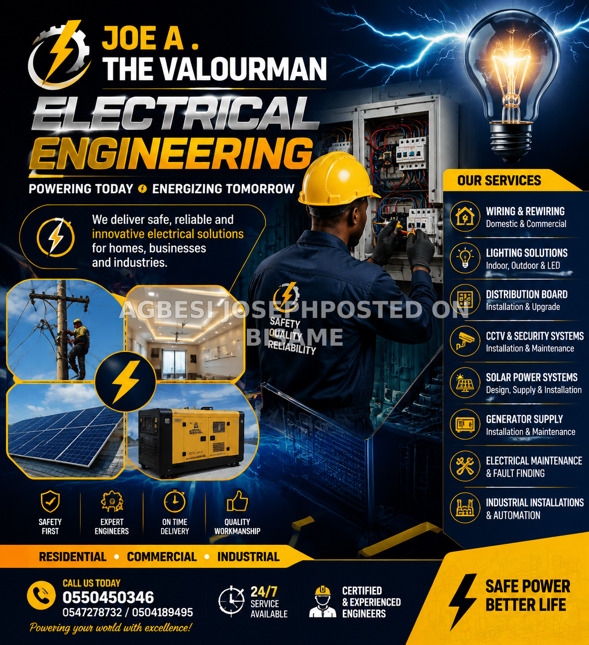 JOE A ELECTRICAL ENGINEERING   Powering today energizing Tomorrow