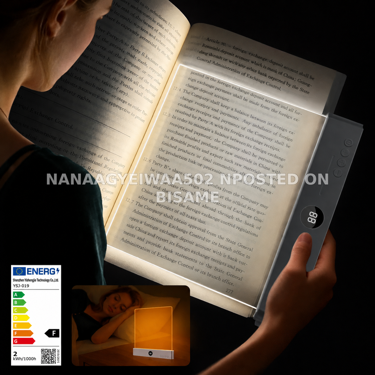 Rechargeable Transparent LED Flat Book Light 