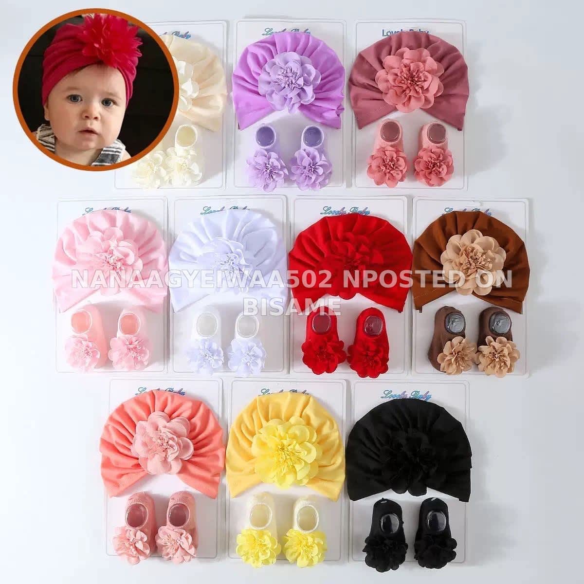 Newborn Elastic Flower Cap Children's Knitted Socks