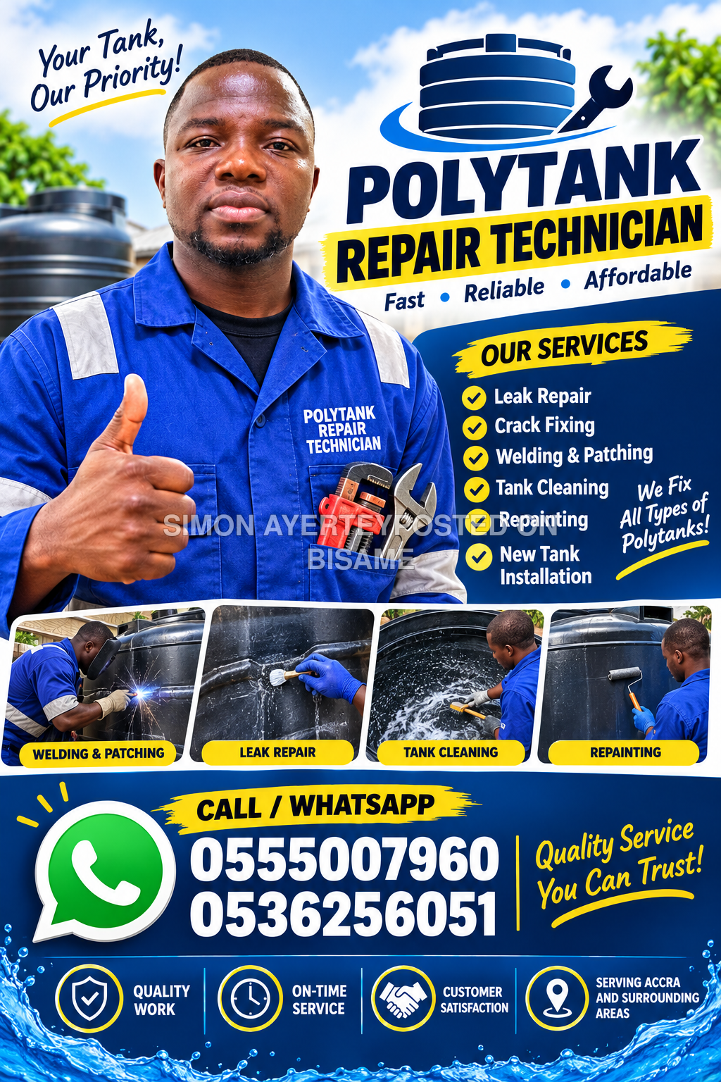Simon polytank repairs
