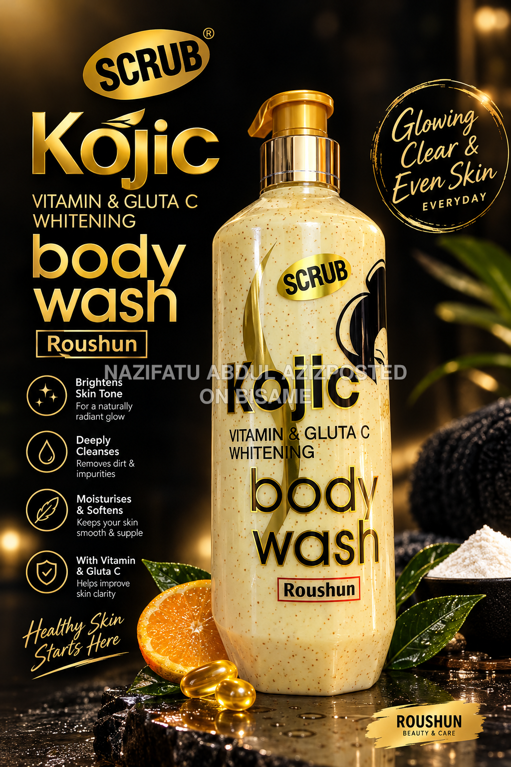 kojic scrub and shower gel