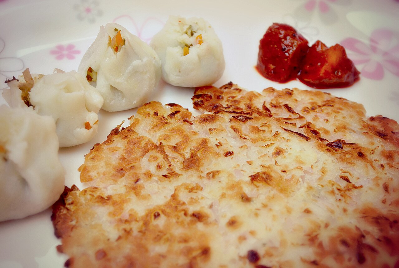 Sarva Pindi (Telangana Rice-Flour Pancake with Peanuts and Chana Dal)