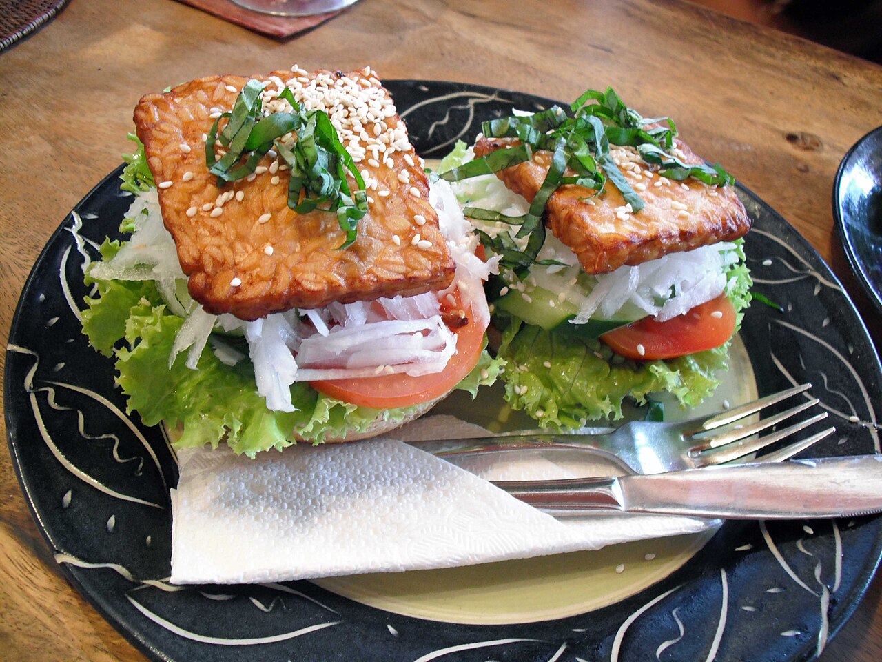 Burger Tempe (Indonesian Tempeh Burger with Sambal)