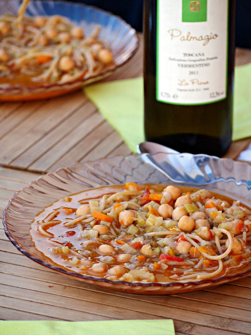 Minestra di Ceci (Italian Chickpea Soup with Rosemary and Ditalini)