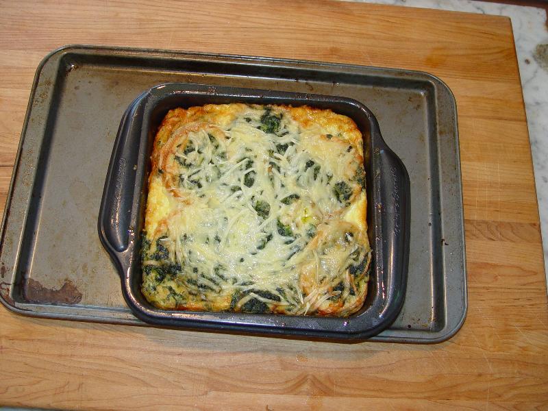 Breakfast Strata (Layered Bread, Egg and Cheese Bake with Vegetables)