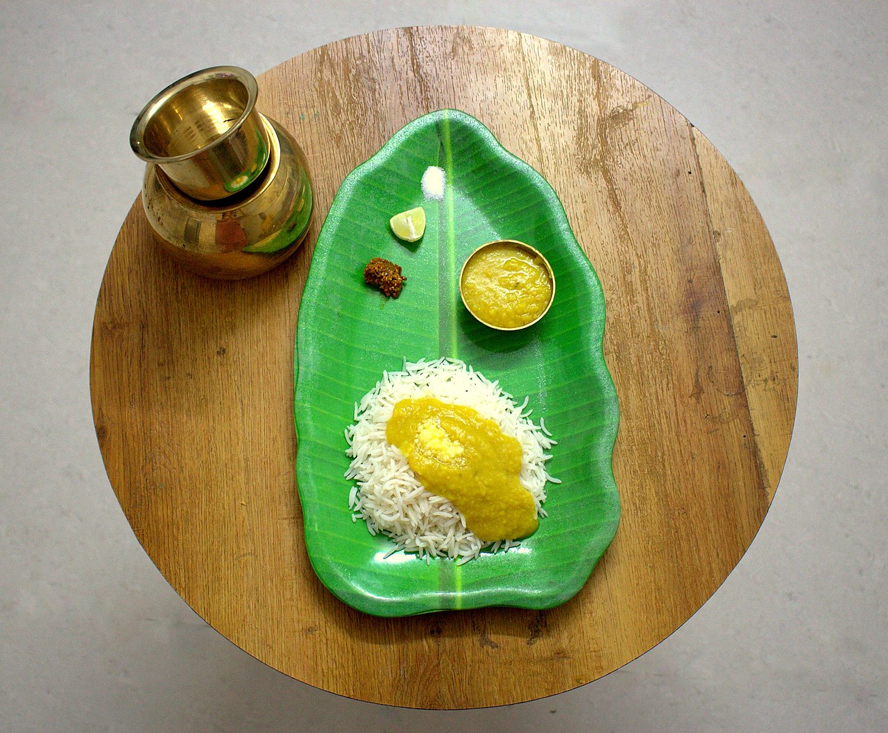Varan Bhaat (Maharashtrian Toor Dal with Rice, Ghee and Lemon)