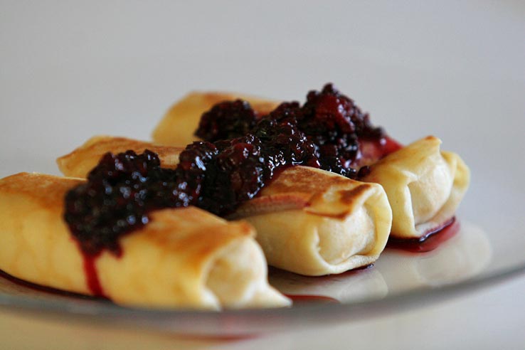 Cheese Blintzes (Thin Pancakes Filled with Sweet Farmer Cheese)