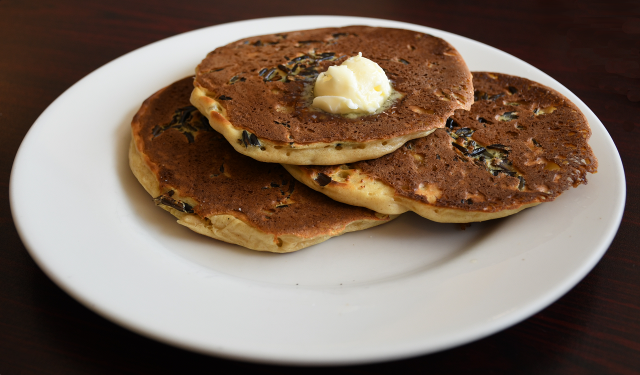 Wild Rice Pancakes (Minnesota Pancakes Studded with Wild Rice)