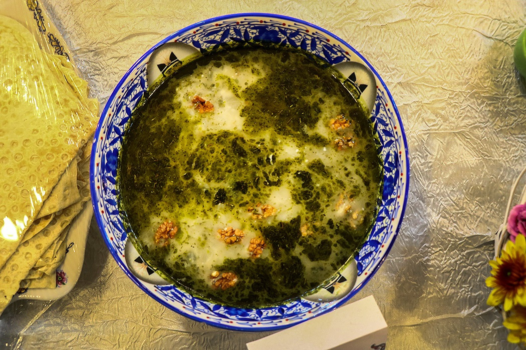 Kaleh Joosh (Persian Kashk, Walnut and Mint Soup)