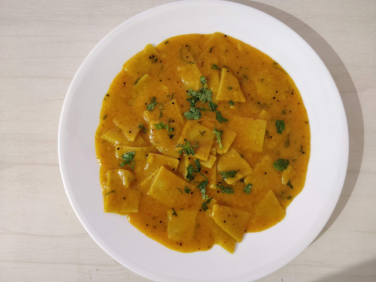 Dal Dhokli (Gujarati Lentils with Spiced Wheat Dumplings)