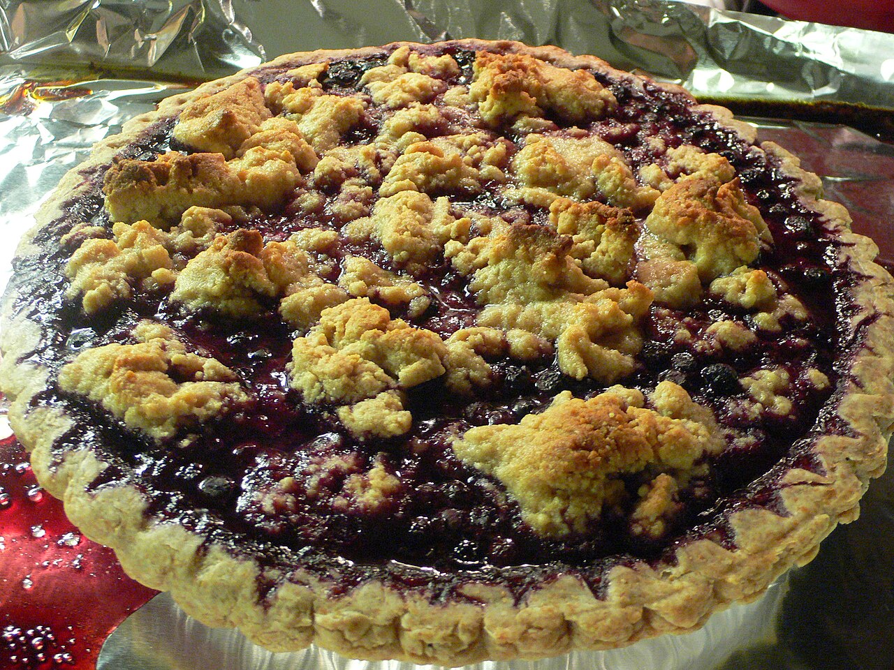 Blueberry Pie with Almond Crumb Topping
