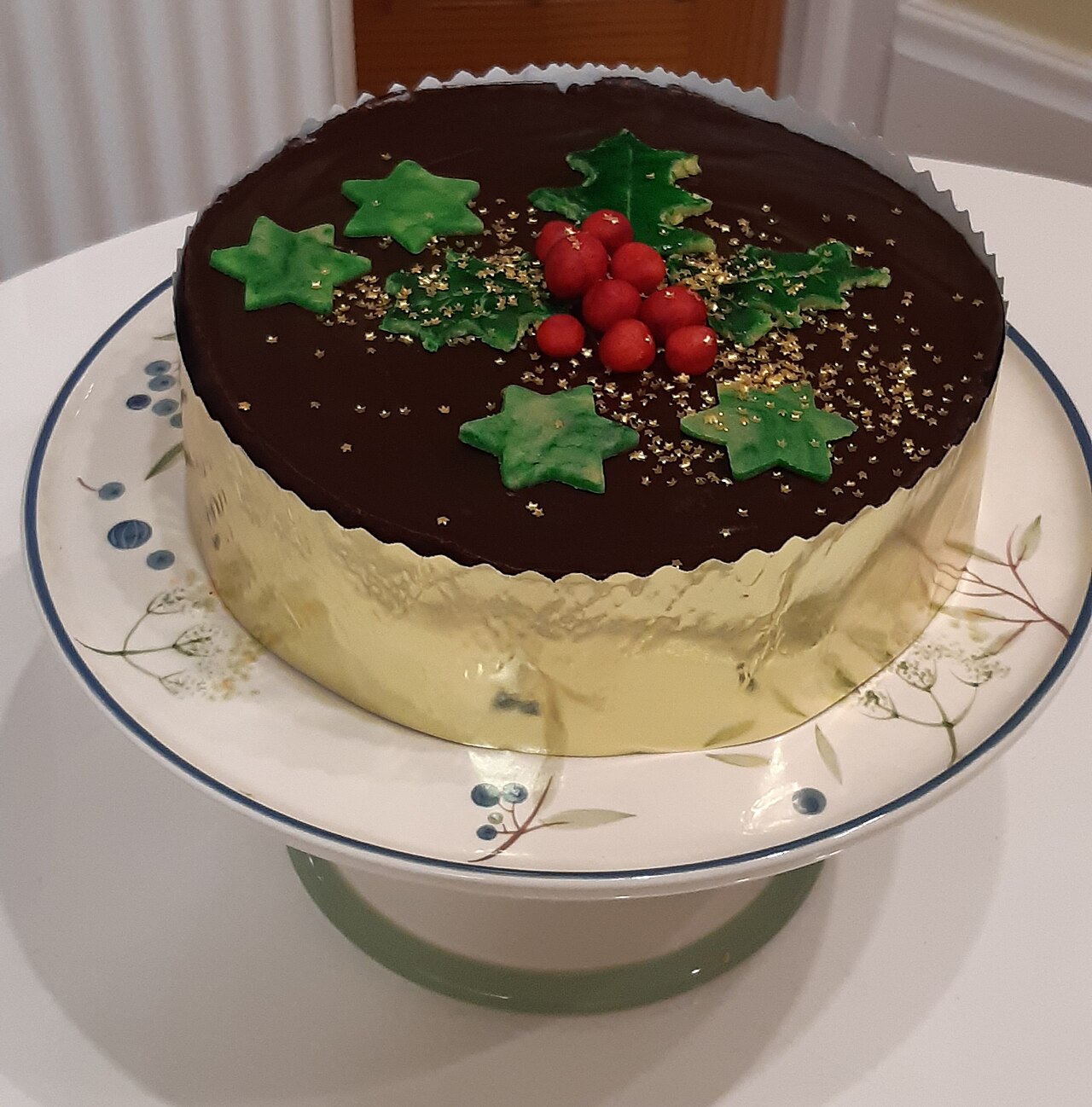 Tunis Cake (Madeira Cake with Chocolate and Marzipan Fruits)
