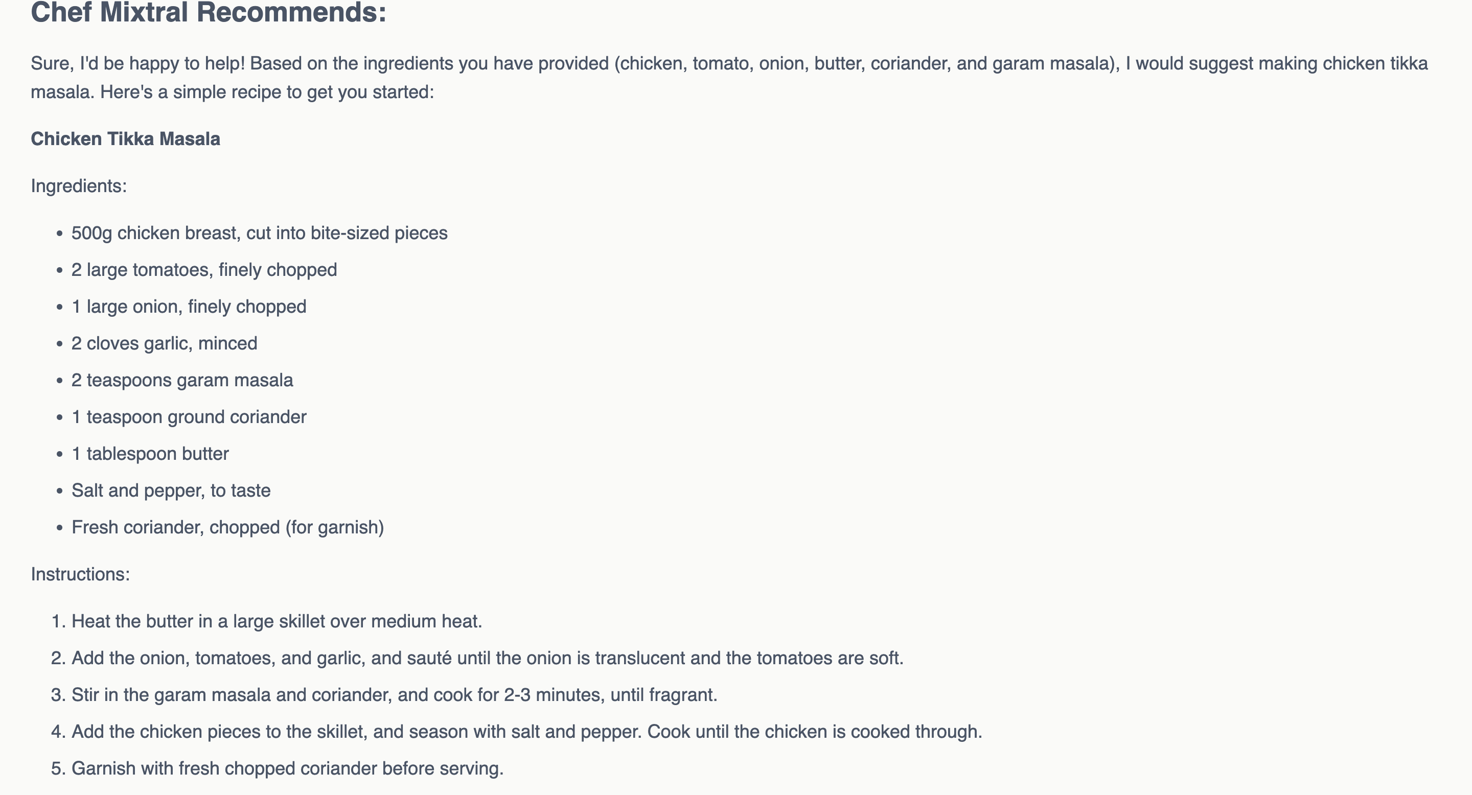 Chef Mixtral Screenshot