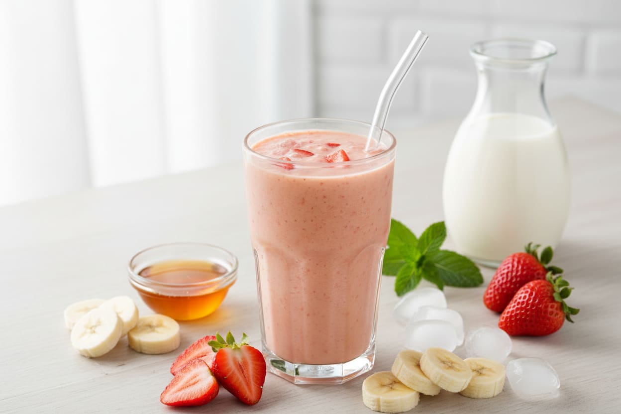 strawberry banana smoothie recipe without yogurt