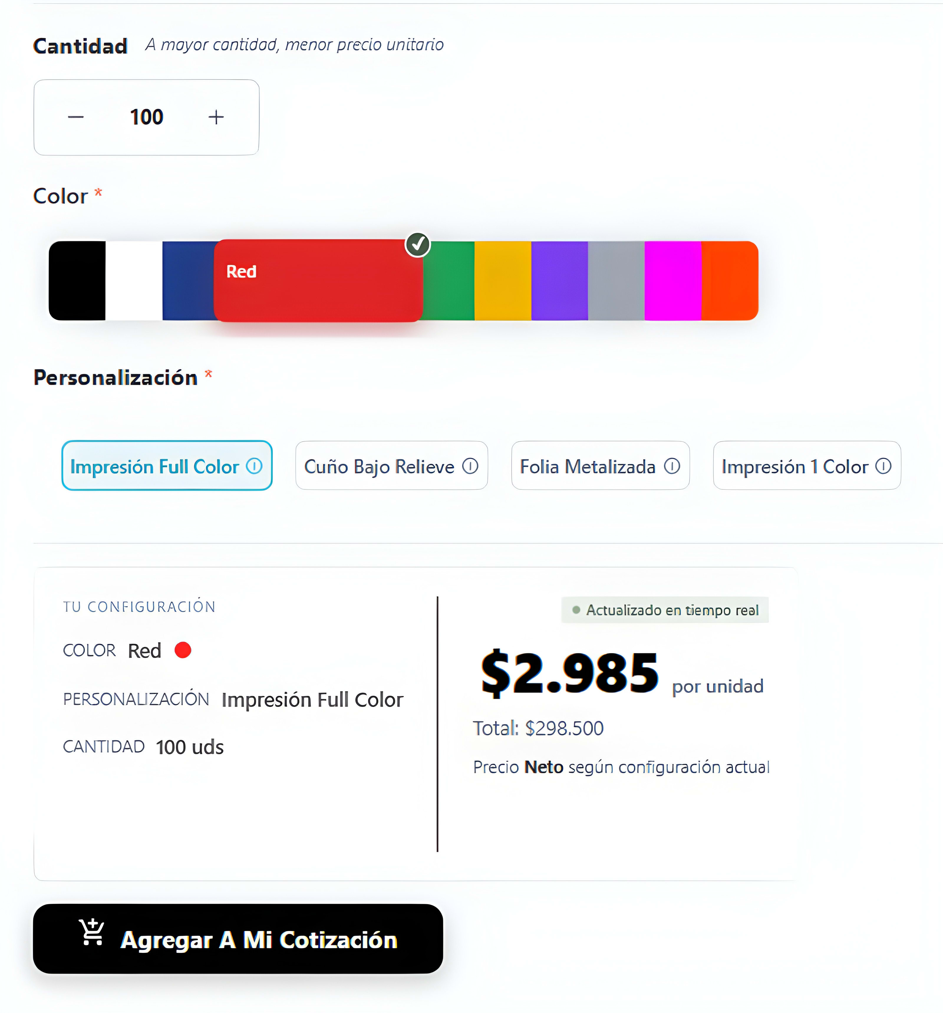 Configurador de productos SWAG