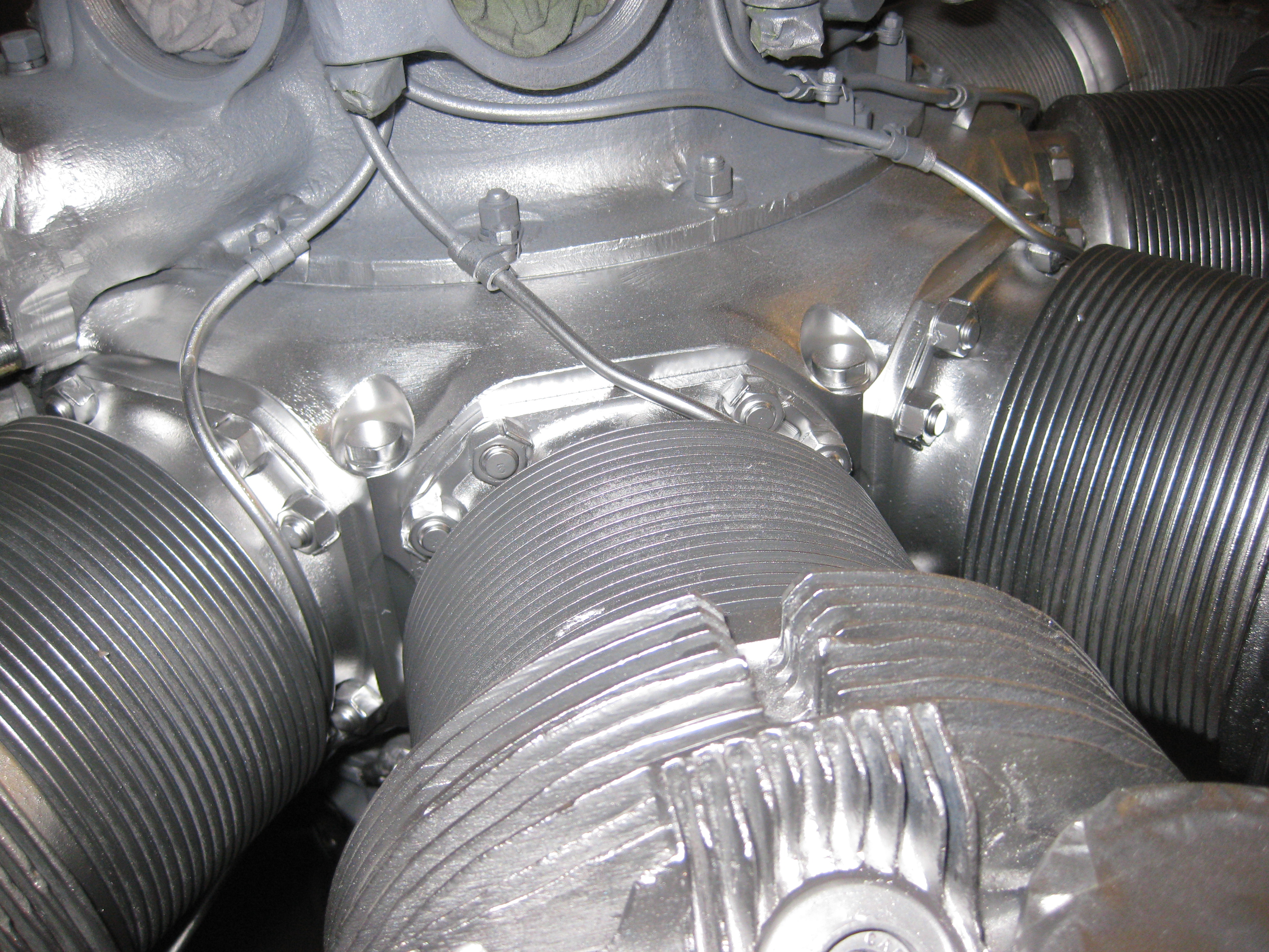 Freshly overhauled radial engine cylinders