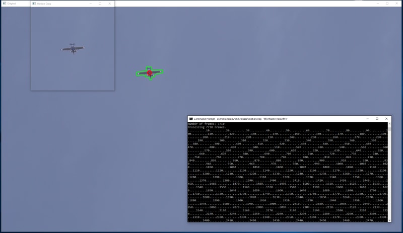 MotionCrop stabilized aircraft footage