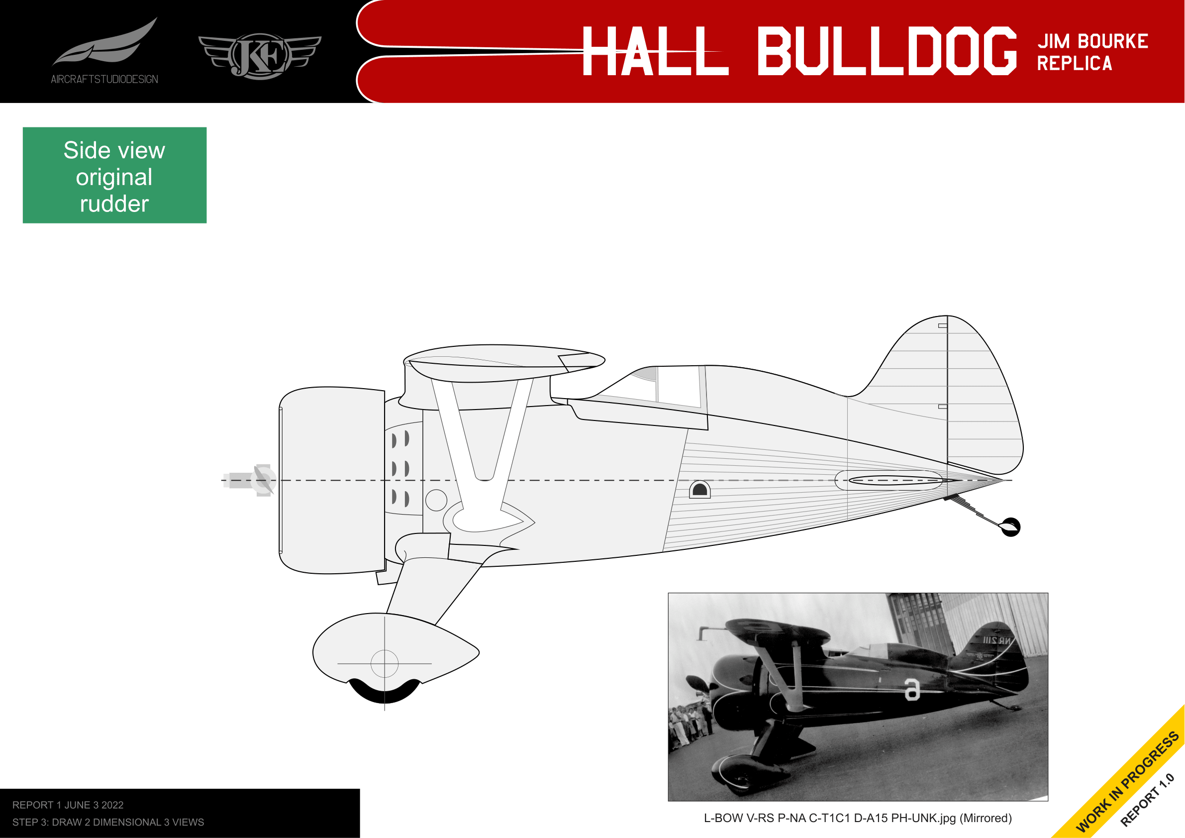 Original rudder configuration