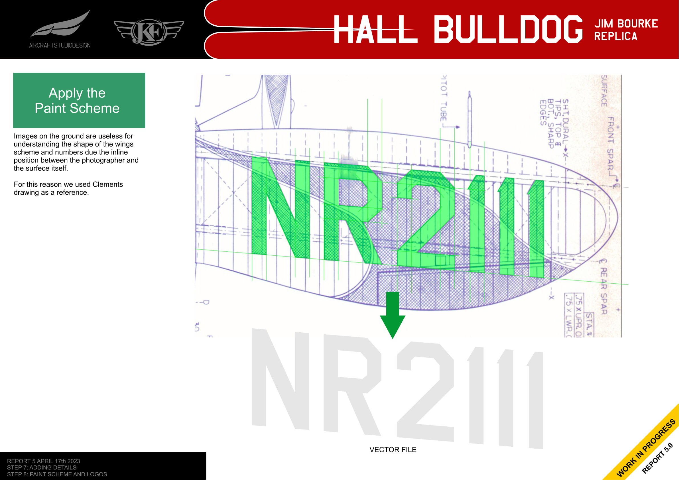 Wing registration from Clements drawing