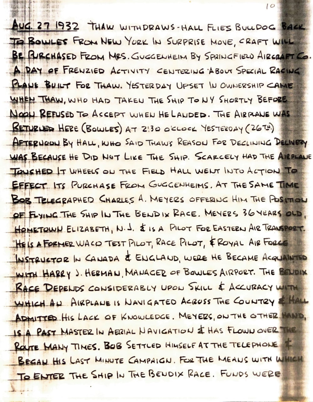 Premo Galletti notes page 10 - August 26, 1932