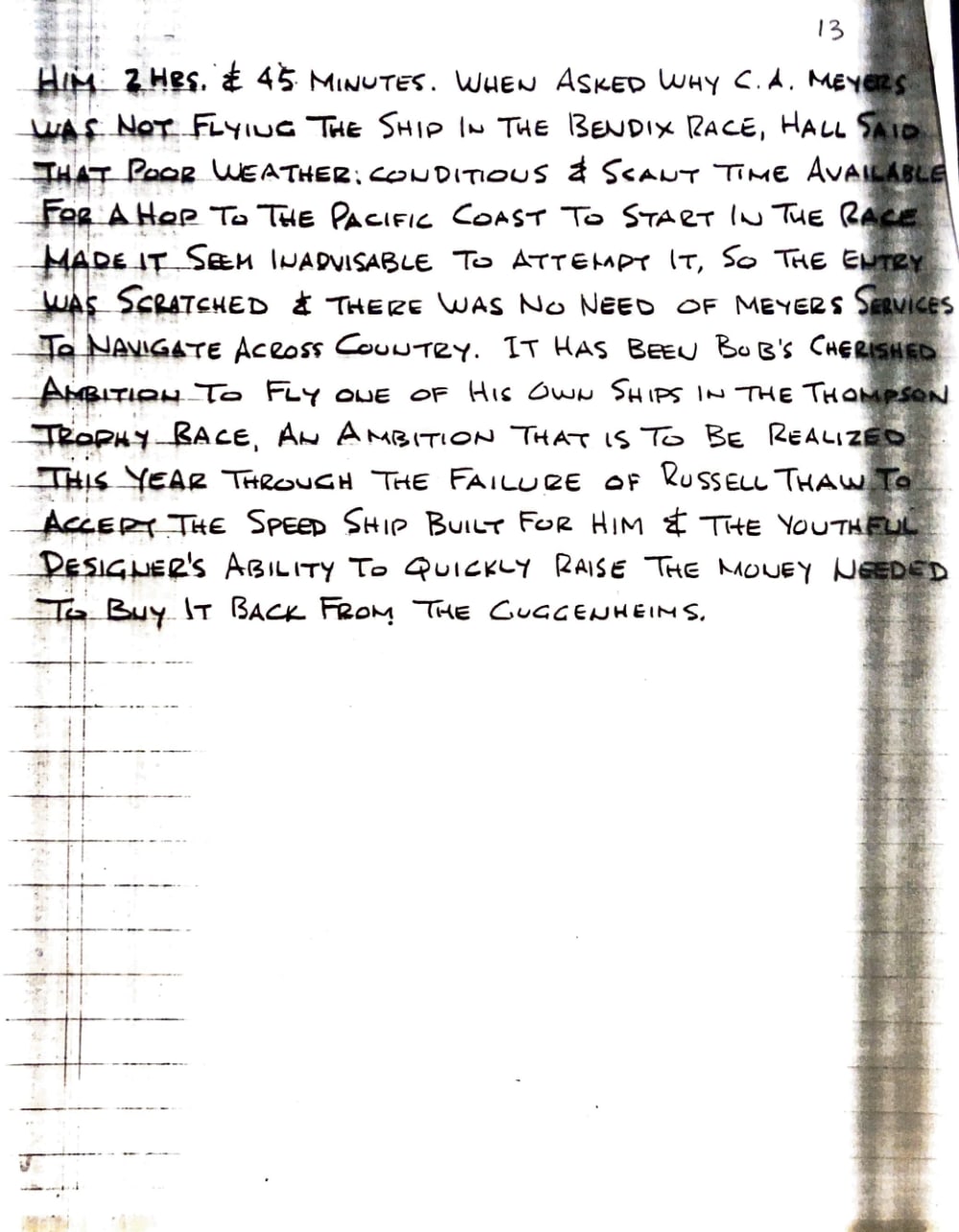 Premo Galletti notes page 13 - August 28, 1932