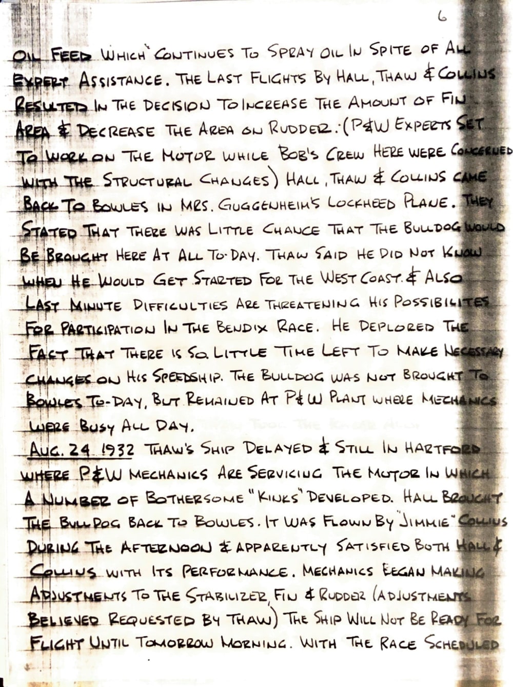 Premo Galletti notes page 6 - August 23, 1932