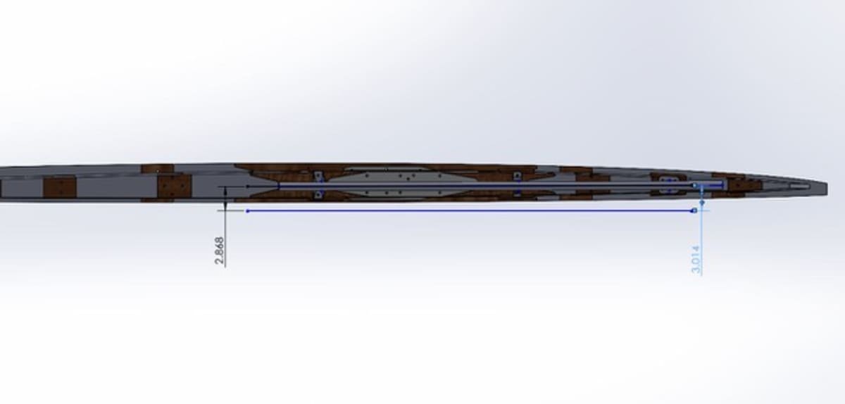 Hall Bulldog aileron hinge chordwise view