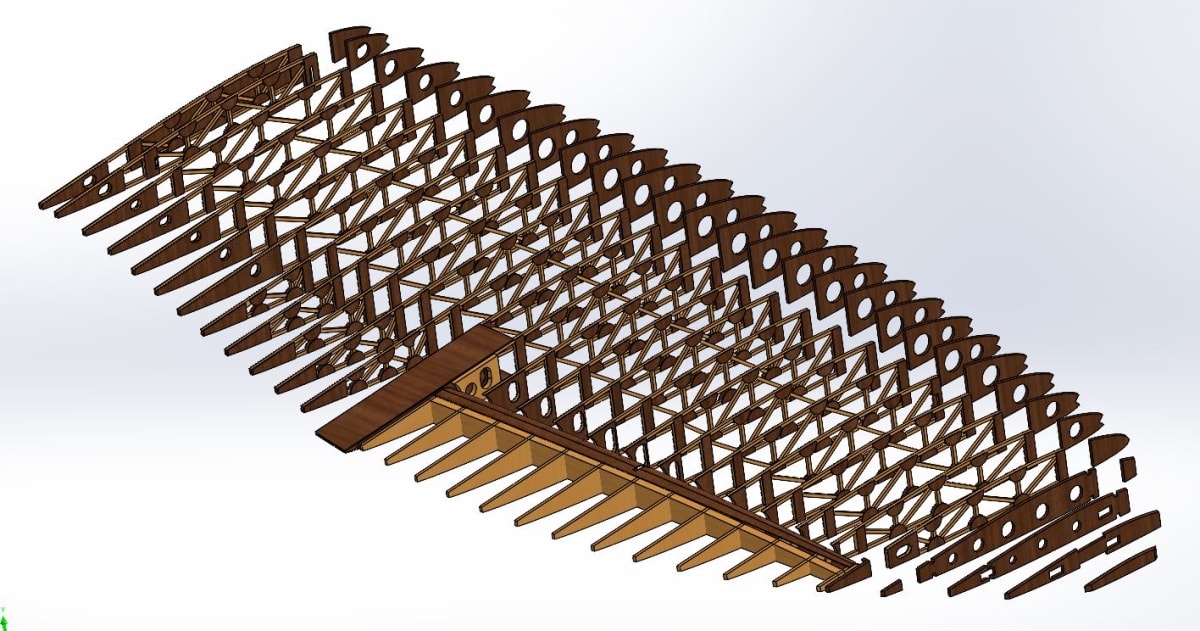 Hall Bulldog wing spar CAD