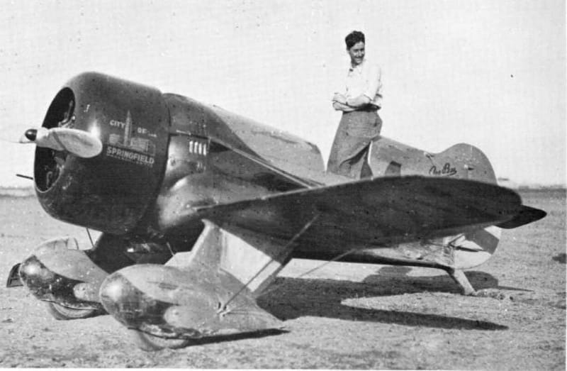 Portrait of Bob Hall with the Gee Bee Z