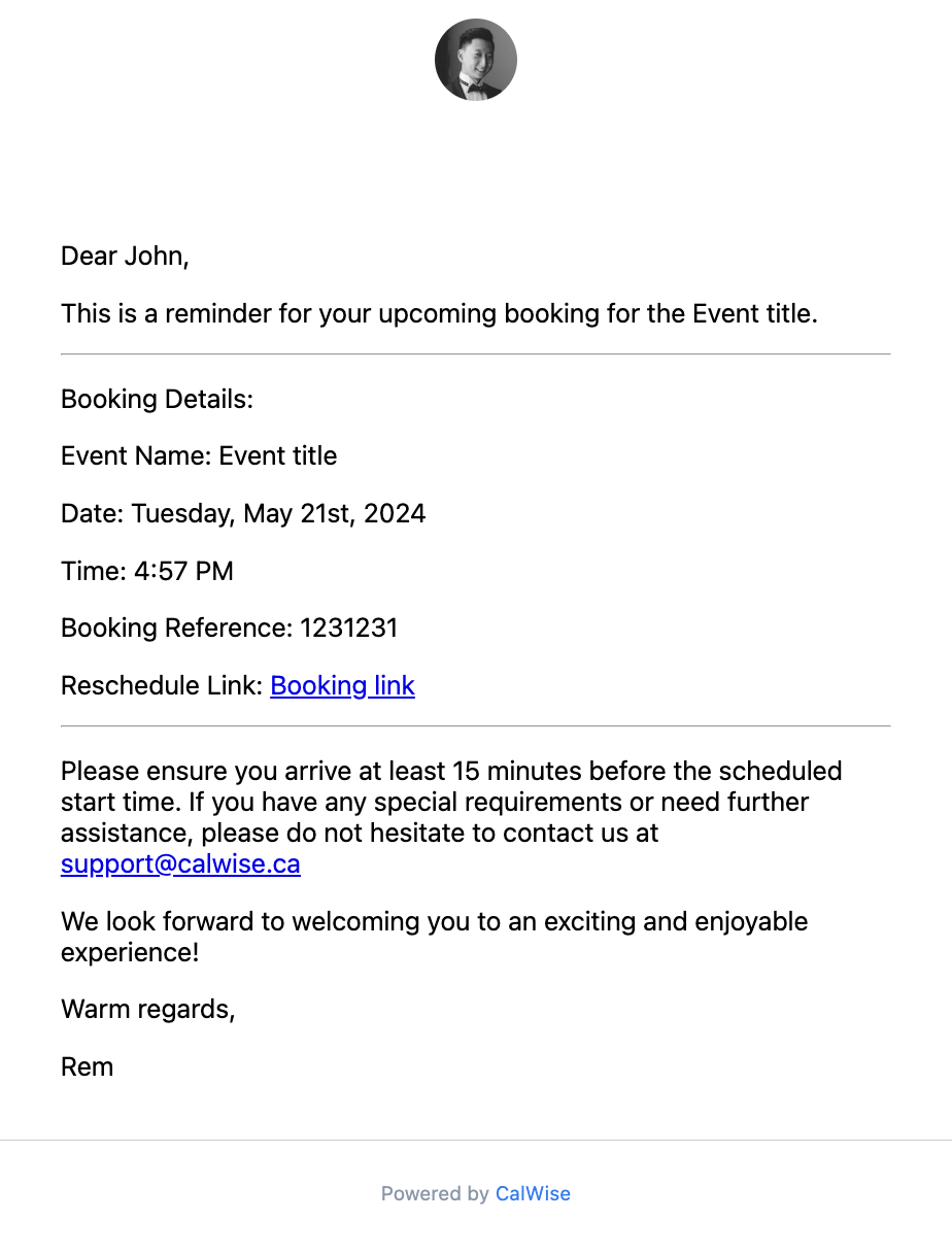 Booking Confirmation