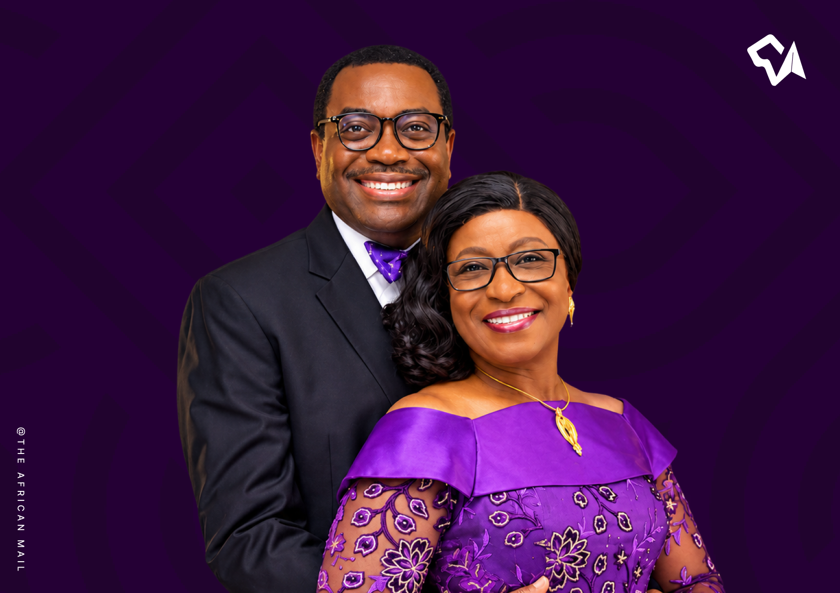 Adesina with wife