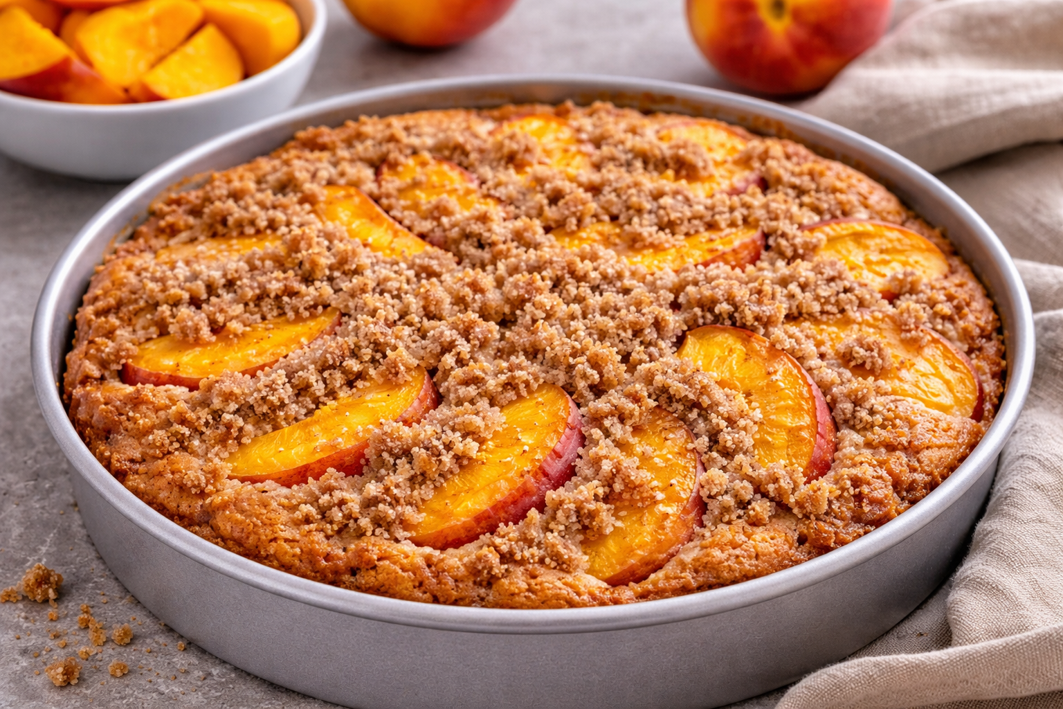 Peach Streusel Coffee Cake