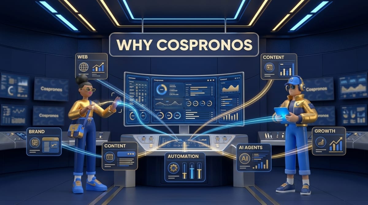 Sage and Pro connecting brand, web, content, automation and AI dashboards into one Cospronos operating system