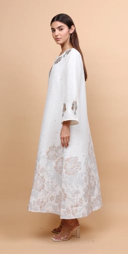 IKKXA Women Classic Floral Crystal Jalabiya - view 4
