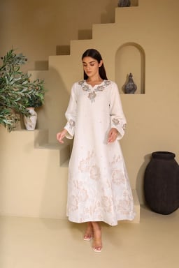 IKKXA Women Classic Floral Crystal Jalabiya - view 2