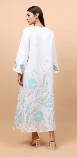 IKKXA Women Floral Detail Linen Jalabiya - view 2
