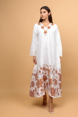 IKKXA Women Floral Crystal Detail Jalabiya - view 16