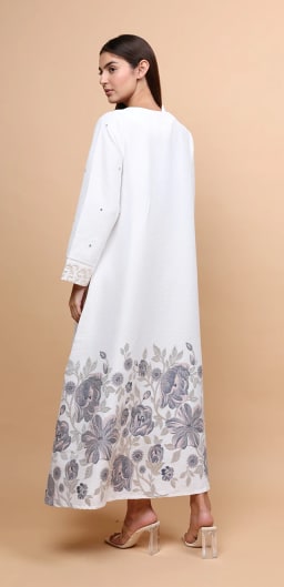 IKKXA Women Floral Crystal Detail Jalabiya - view 10