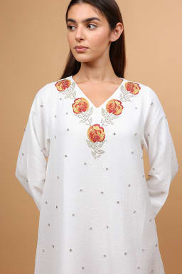 IKKXA Women Floral Crystal Detail Jalabiya - view 13