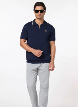 Mannerism Men's The Deep Navy Comfort Fit Polo - view 3