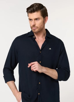 Mannerism Men's Solid Lyocell  Comfort Fit Shirt - view 2