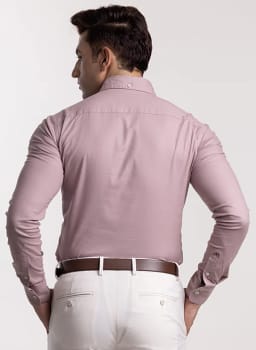 Mannerism Men's Blush Solid Slim Fit Shirt - view 3