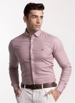 Mannerism Men's Blush Solid Slim Fit Shirt - view 2