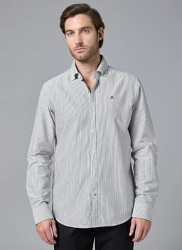 Mannerism Men's Storm Stripe Slim Fit Oxford Shirt - view 1