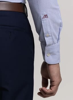 Mannerism Men's Nautical Stripe Slim Fit Oxford Shirt - view 5