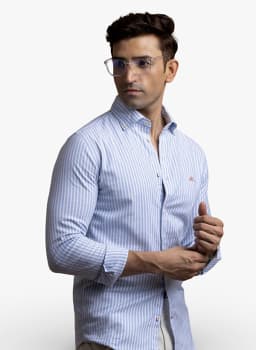 Mannerism Men's Classic Stripe Slim Fit Oxford Shirt - view 1