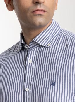 Mannerism Men's Tailored Stripes Slim Fit Formal Shirt - view 3