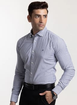Mannerism Men's Tailored Stripes Slim Fit Formal Shirt - view 2