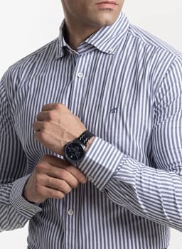 Mannerism Men's Tailored Stripes Slim Fit Formal Shirt - view 4