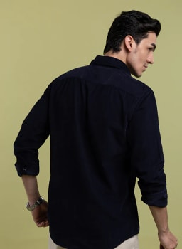 Mannerism Men's Midnight Corduroy Slim Fit Shirt - view 4